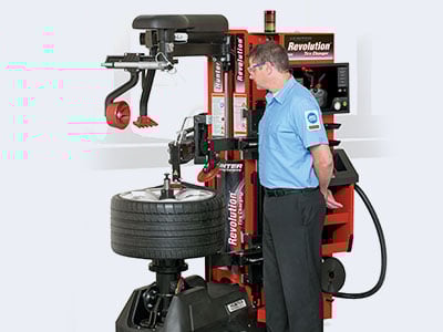 Autonomous Tire Changing Revolution&trade; WalkAway&trade; by Hunter Engineering